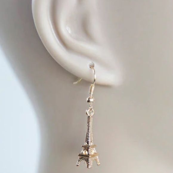 ๐ธ Eiffel Tower Earrings, Rose Gold, Handmade ๐ธ - Picture 4 of 5